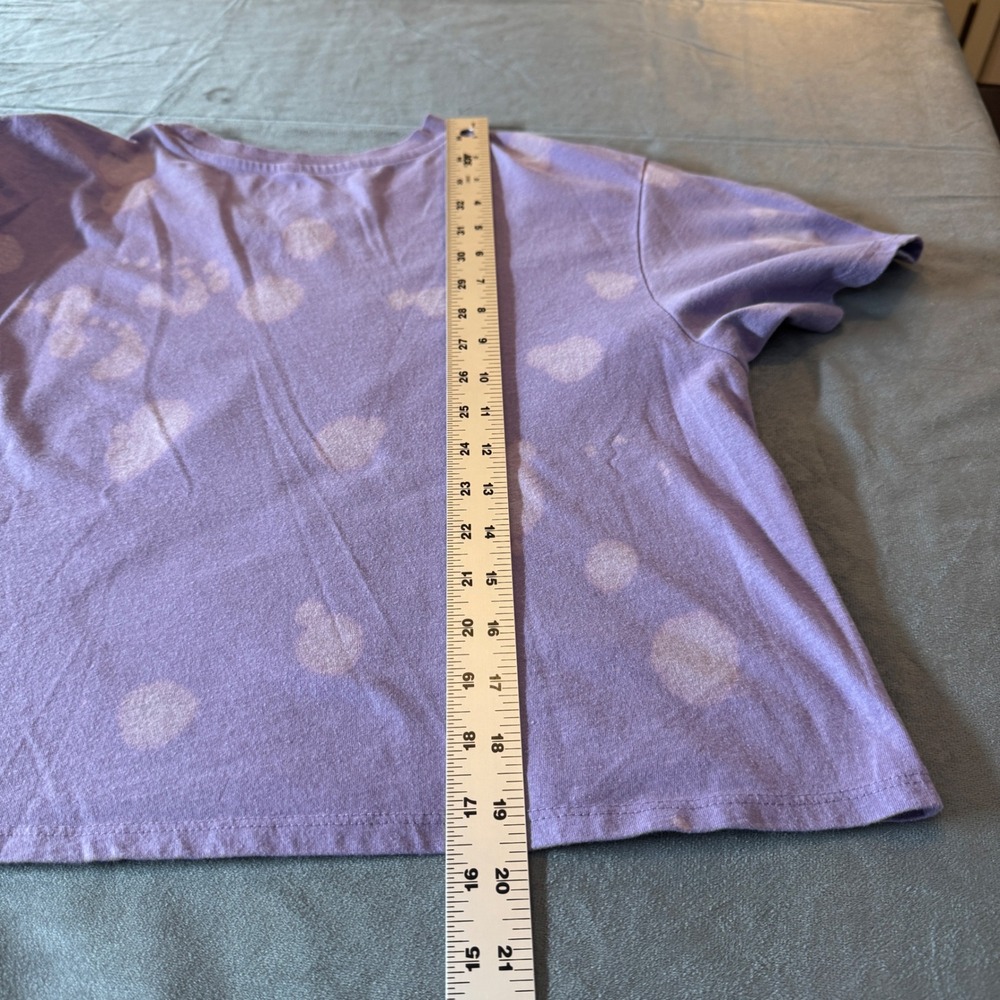 NBA Womens Lakers Cropped T-Shirt L Purple Bleach Wash Graphic Sporty Streetwear - Picture 5 of 6